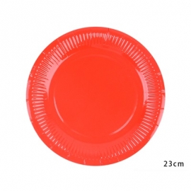 彩色紙盤直徑23cm-大紅