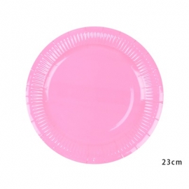彩色紙盤直徑23cm-粉色