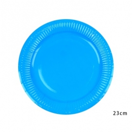彩色紙盤直徑23cm-湖藍