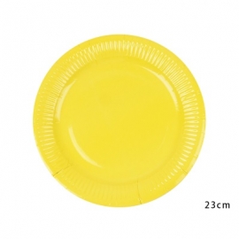 彩色紙盤直徑23cm-黃色